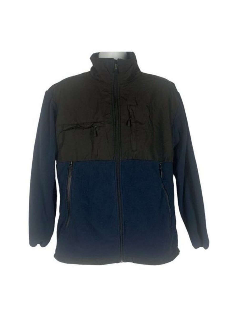 Athletic Works Mens Dark Navy Full-Zip Fleece Jacket With Pockets